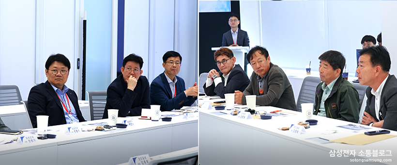 회의 내용을 듣고 있는 위원들